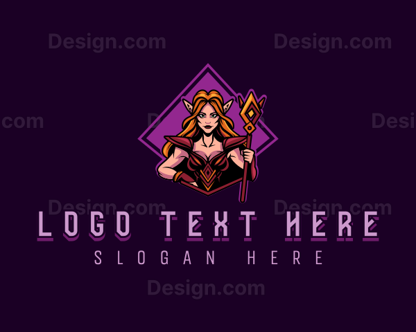 Mythical Elf Woman Cosplay Logo