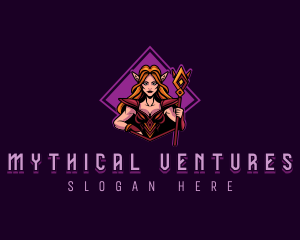 Mythical Elf Woman Cosplay logo design