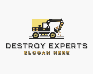 Quarry Mining Excavator logo design