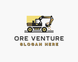 Quarry Mining Excavator logo design