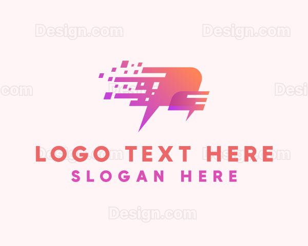 Pixelated Speech Chat Logo