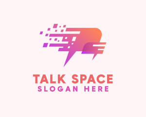 Pixelated Speech Bubble logo