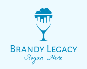 Blue City Wine Glass logo
