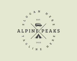 Retro Camping Van logo design