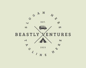 Retro Camping Van logo design