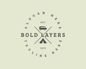 Retro Camping Van logo design