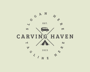 Retro Camping Van logo design