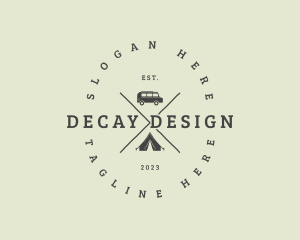 Retro Camping Van logo design