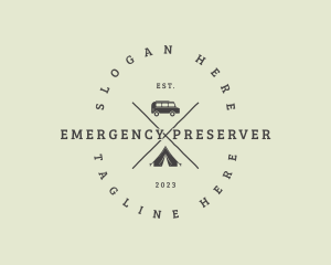 Retro Camping Van logo design