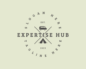 Retro Camping Van logo design