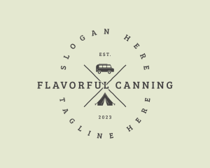 Retro Camping Van logo design