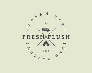 Retro Camping Van logo design