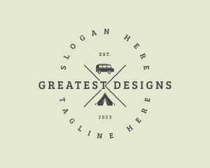 Retro Camping Van logo design