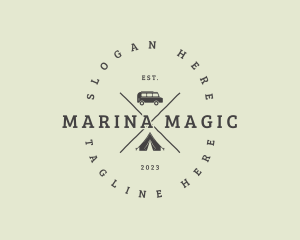 Retro Camping Van logo design