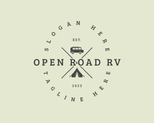 Retro Camping Van logo design