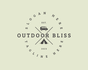 Retro Camping Van logo design