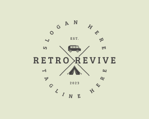 Retro Camping Van logo design