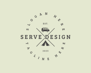 Retro Camping Van logo design