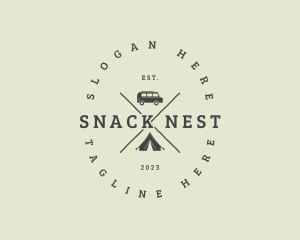 Retro Camping Van logo design