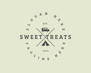 Retro Camping Van logo design