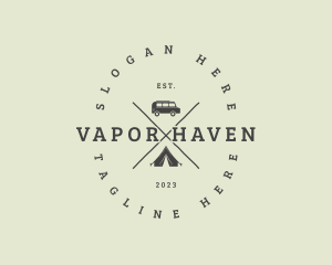 Retro Camping Van logo design