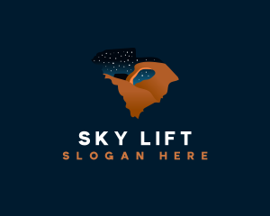 South Carolina Rock Night Sky logo design