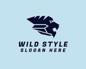 Geometric Wild Lion logo design