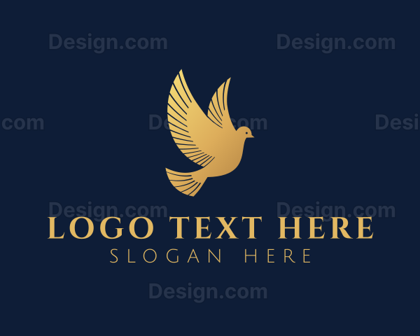 Golden Dove Bird Logo