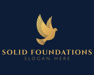 Golden Dove Bird Logo