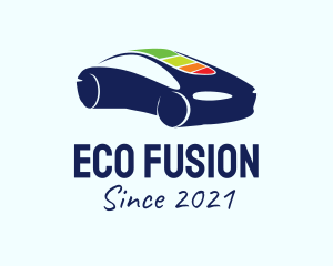 Blue Electric Car  logo design