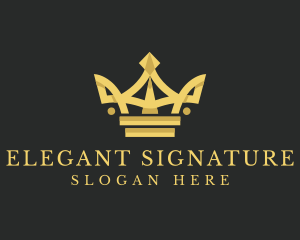 Elegant Gold Crown  logo design