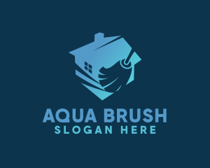 Mop Cleaner House logo design