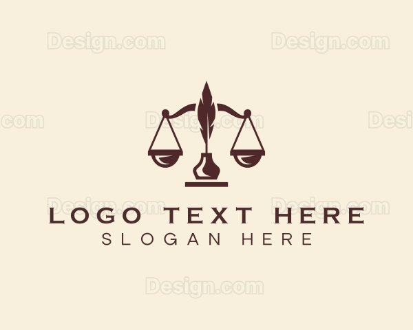 Quill Ink Scale Law Firm Logo