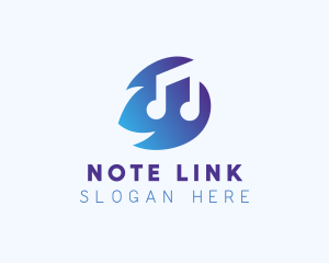 Blue Musical Note logo design