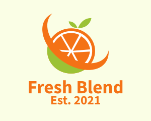 Fresh Orange Fruit  logo design