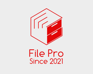 Red File Cabinet  logo design