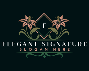 Botanical Florist Leaf logo design