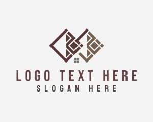 House Flooring Tiles Construction Logo