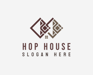 House Flooring Tiles Construction logo design