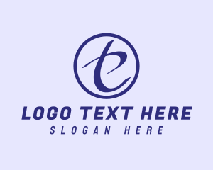 Handwritten Violet Letter T  logo