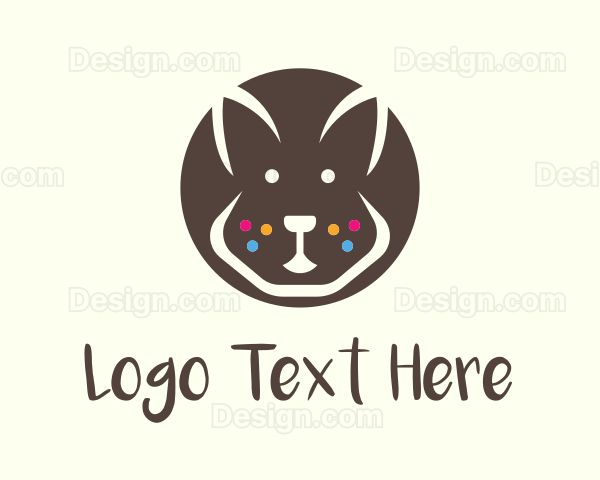 Brown Pet Rabbit Logo