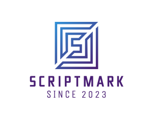 Square Maze Letter S logo design