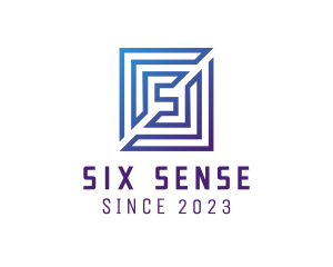 Square Maze Letter S logo design