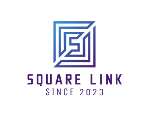 Square Maze Letter S logo