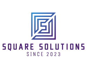 Square Maze Letter S logo design