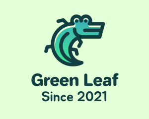 Green Leaf Alligator logo design