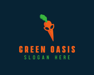 Vegetable Carrot Alien logo design