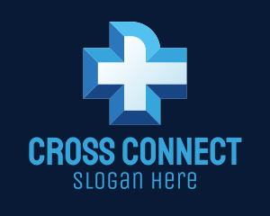 Blue Medical Cross logo design