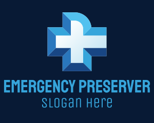 Blue Medical Cross logo design