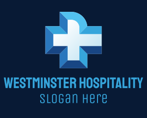 Blue Medical Cross logo design